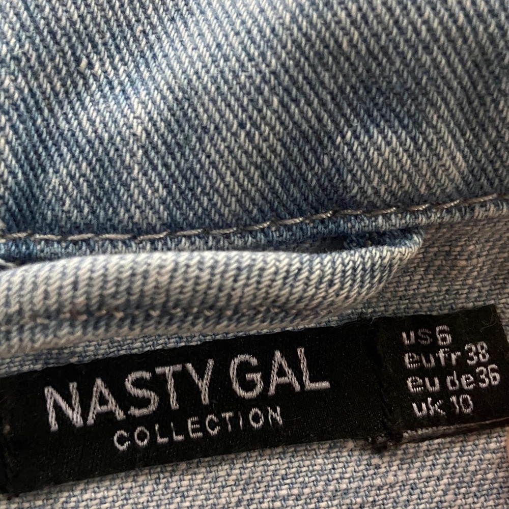 Sale! Nasty Gal Blue Denim Jacket with Black Sequin Stars. US Size 6 - Picture 3 of 17